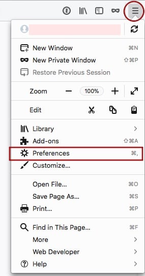 Firefox Menu