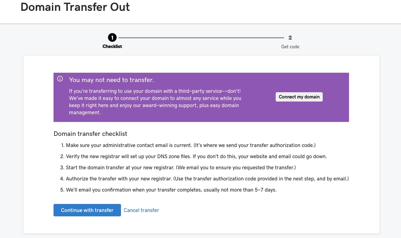 Initiate Domain Transfer