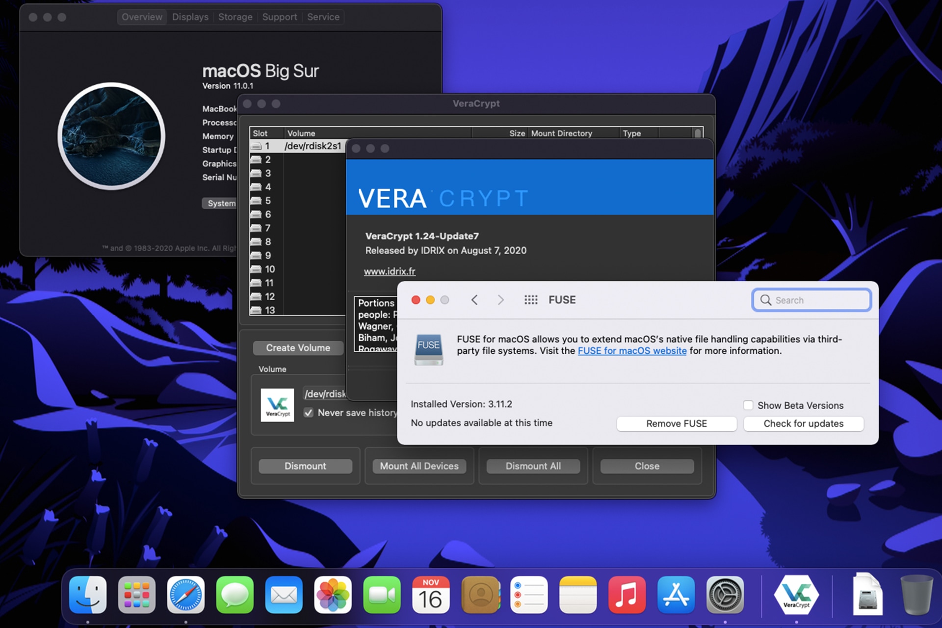 VeraCrypt macOS Big Sur compatibility