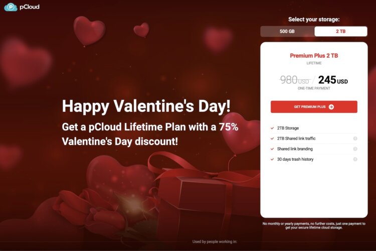 pCloud Valentines Day Promo