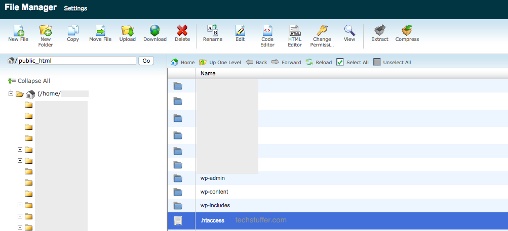 The .htaccess File Shown in cPanel